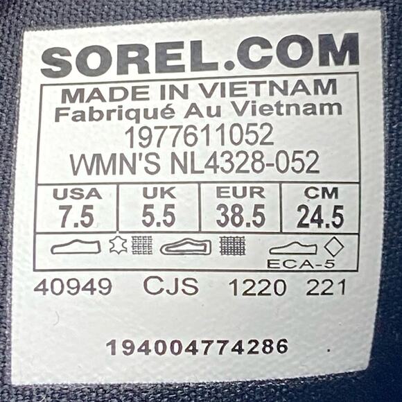 Sorel Emelie II Zip Bootie In Quarry Black Waterproof Full Grain Leather 7.5 - Picture 9 of 10